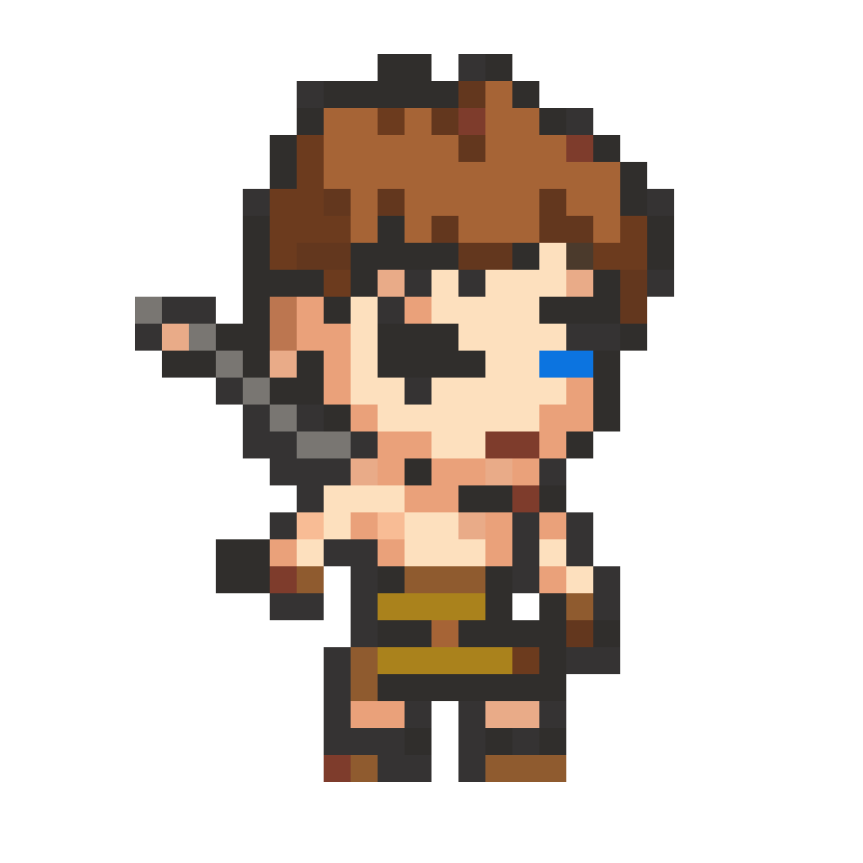 simple warrior boy with eye patch pixel art