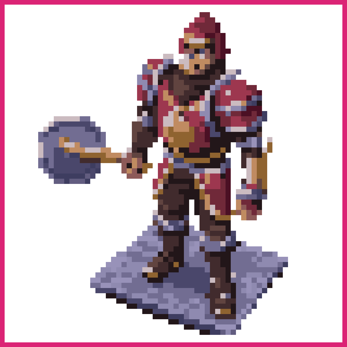 32-bit pixel art Warrior hero | Sprite-AI