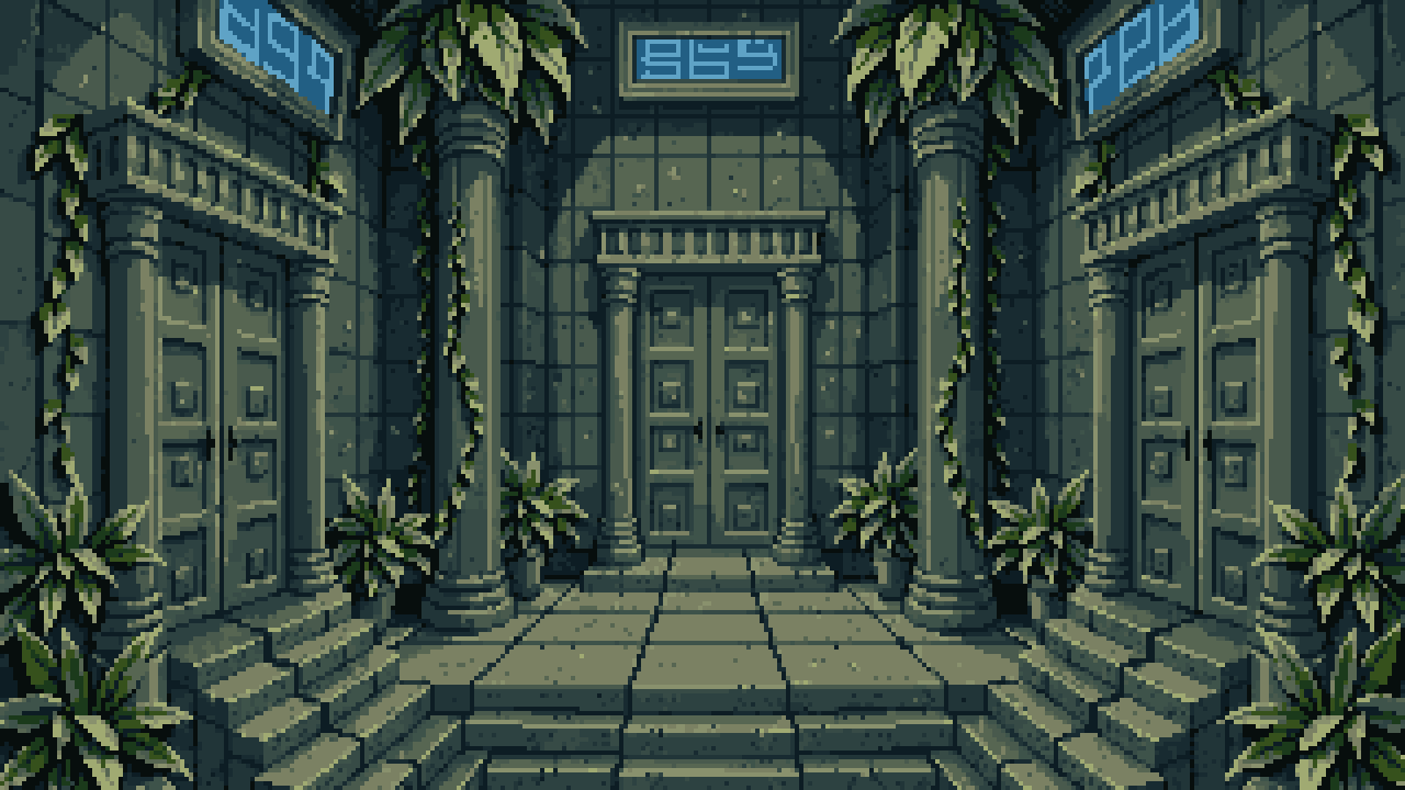 middle door open pixel art