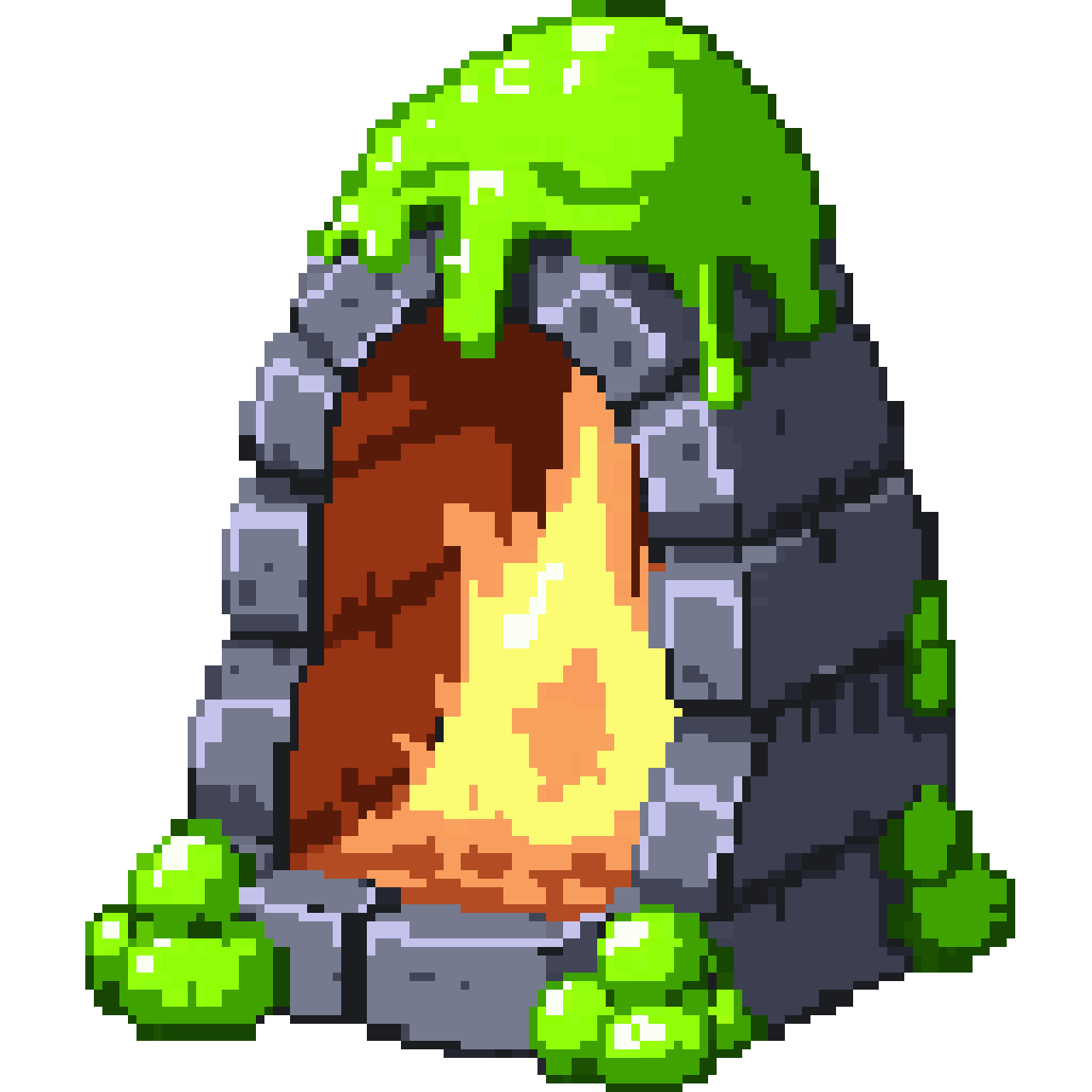 Slime and stone smelter pixel art