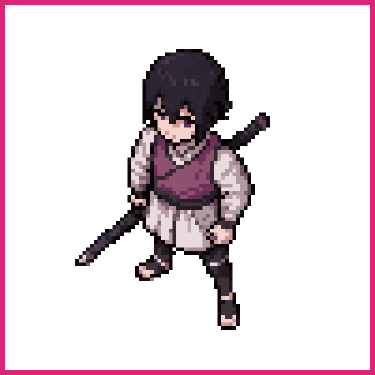 male warrior in japanese light armor | Sprite-AI