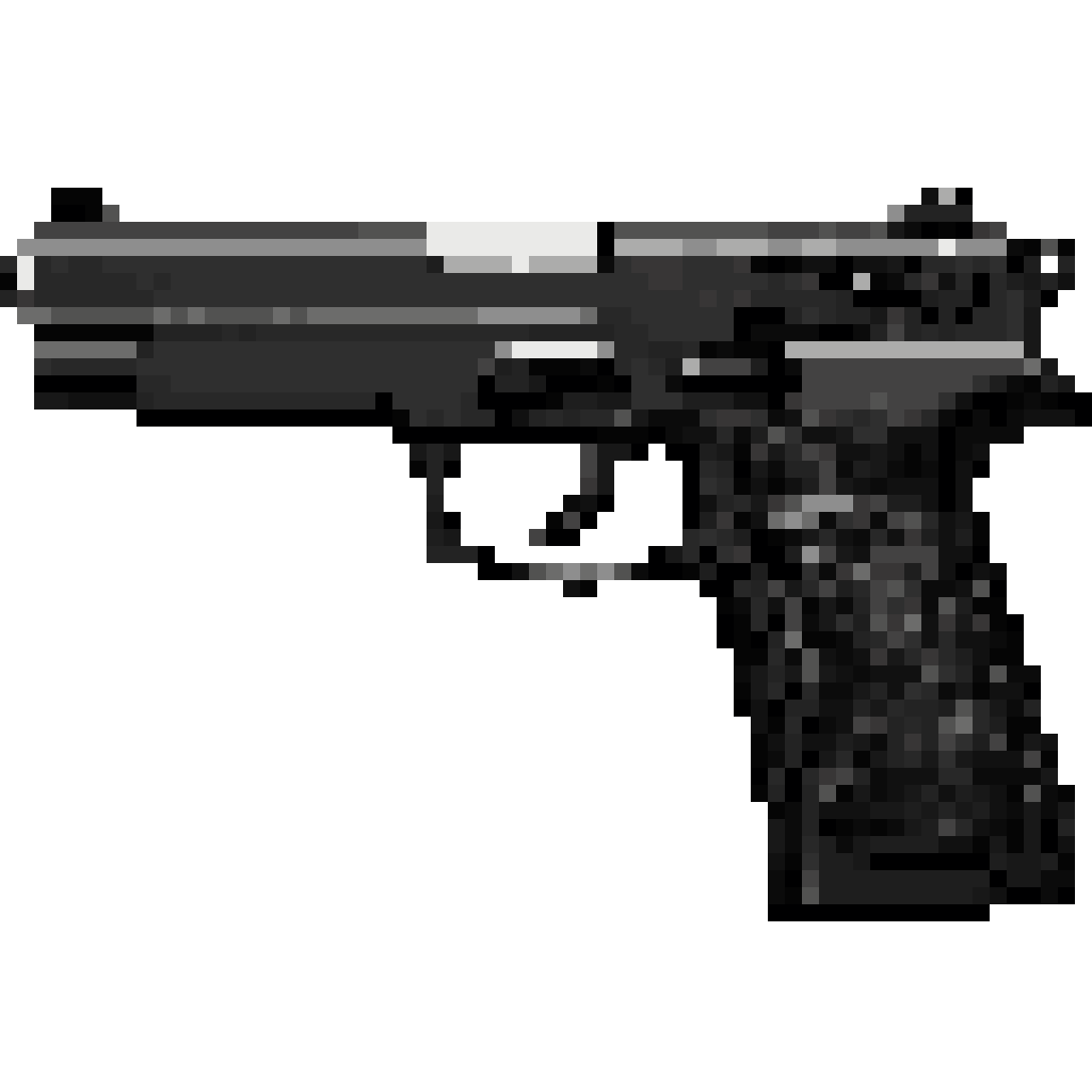 Black handgun pixel art