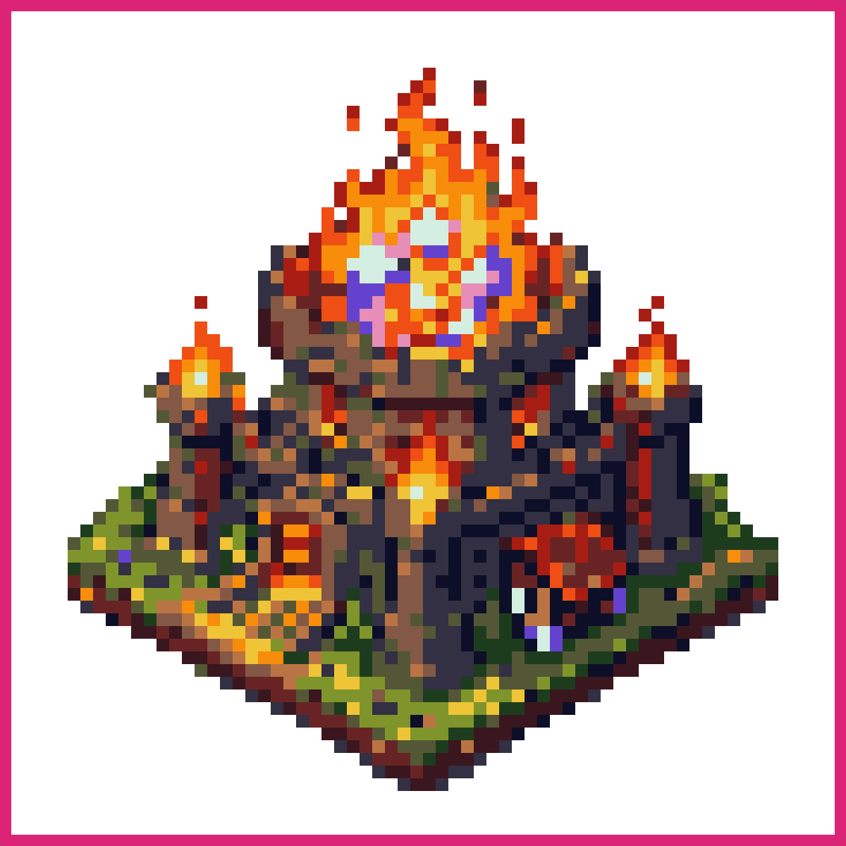 Isometric Fire Tower with Crystal Core | Sprite-AI