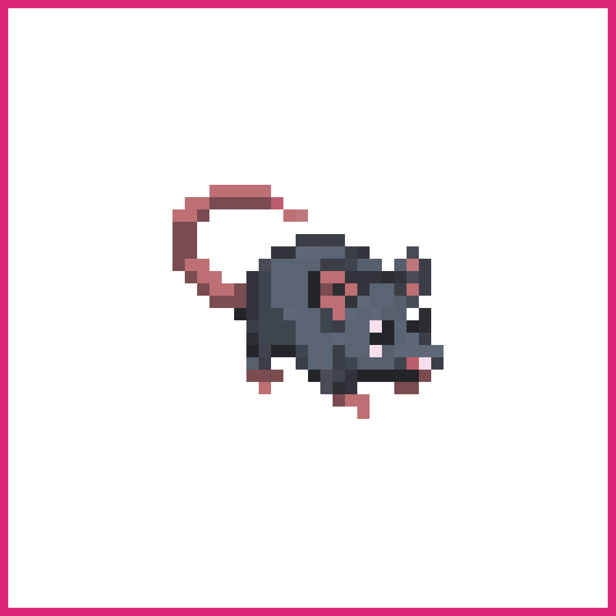fat mouse scampering along. grey, long tail, s... | Sprite-AI