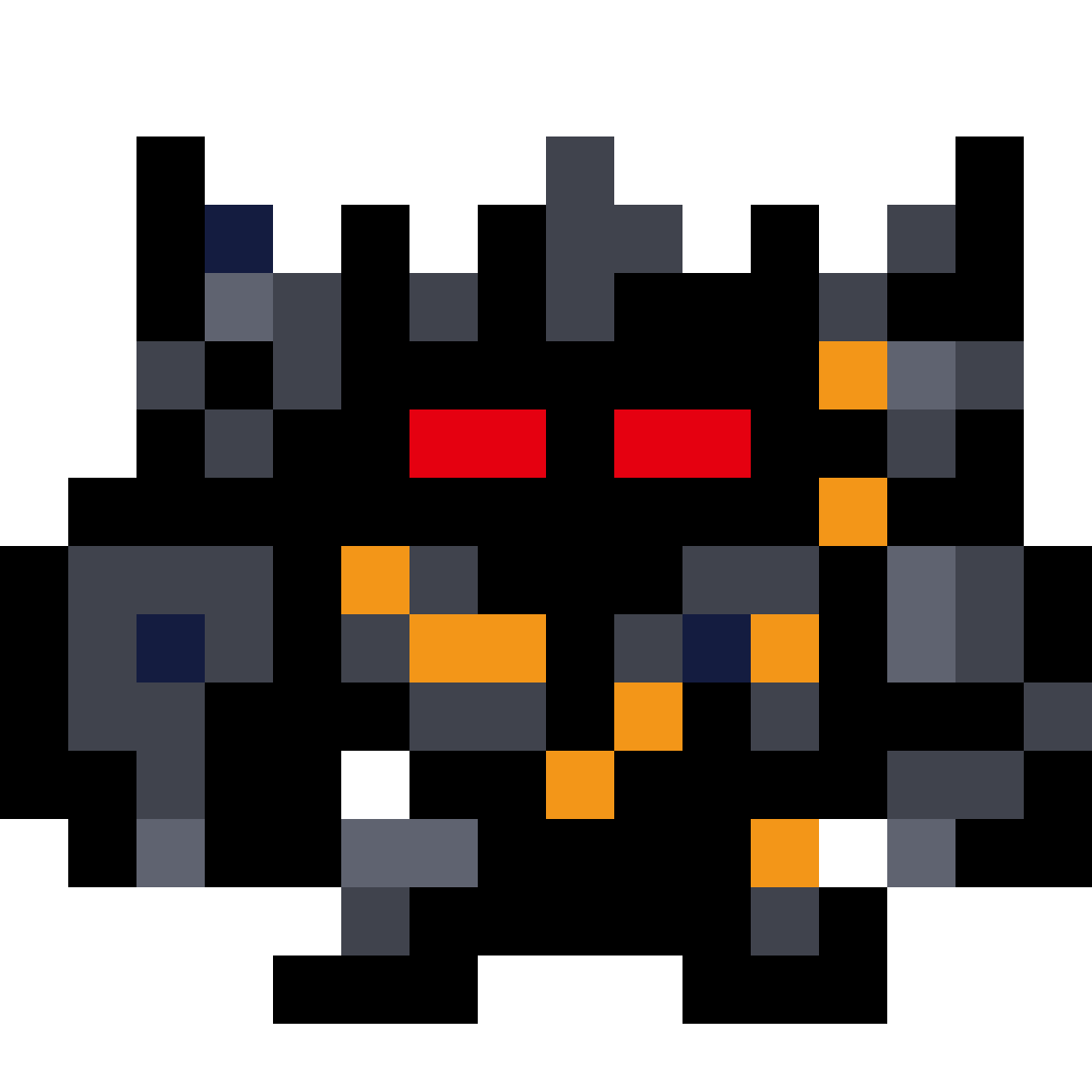 Menacing rock golem pixel art