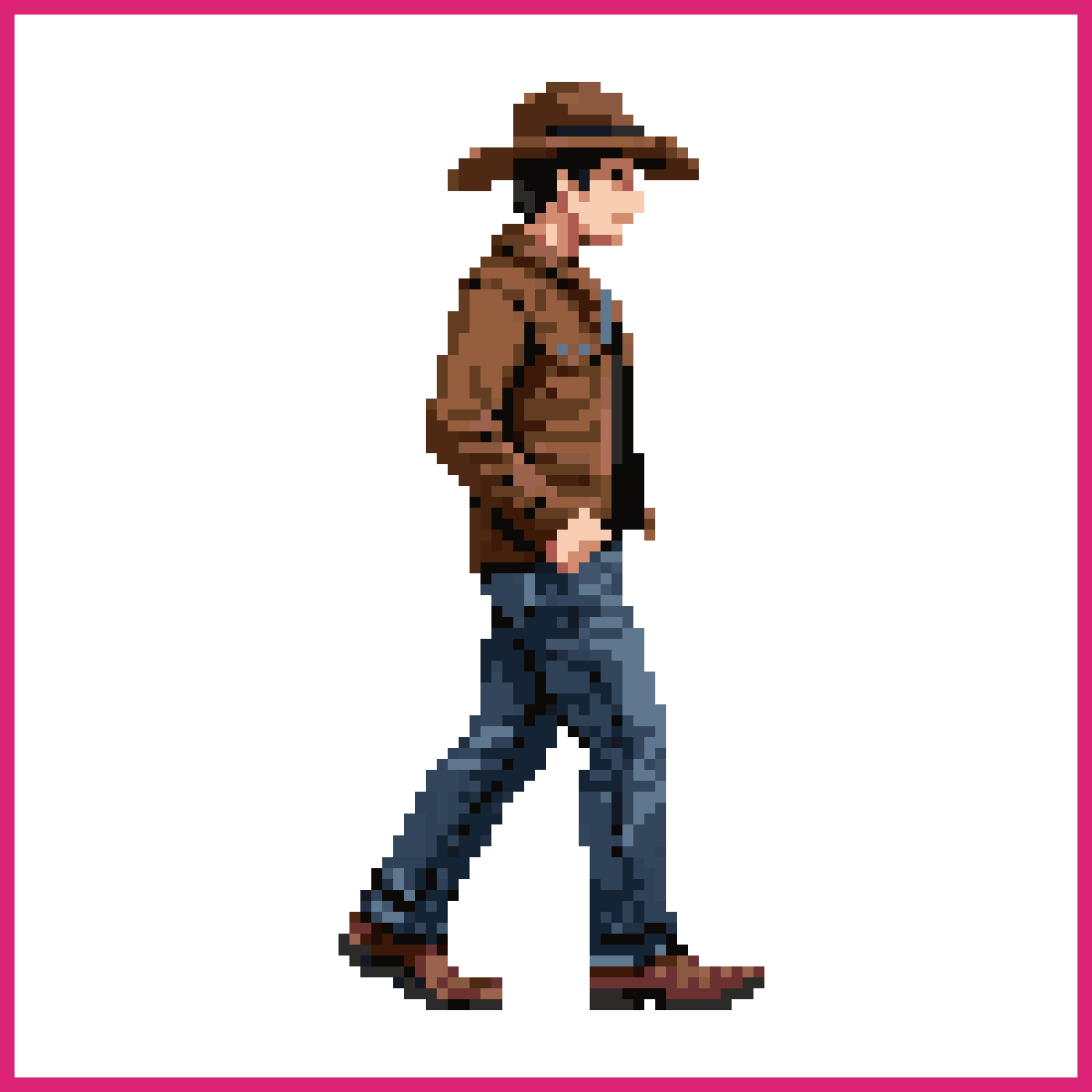 Side Facing Cowboy Walking | Sprite-AI