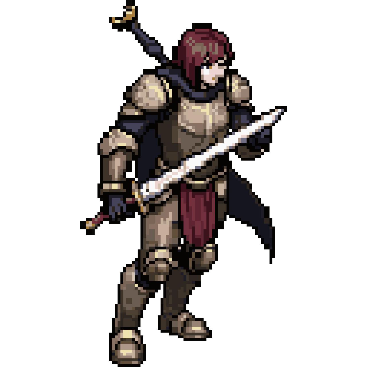 Battle stance warrior pixel art