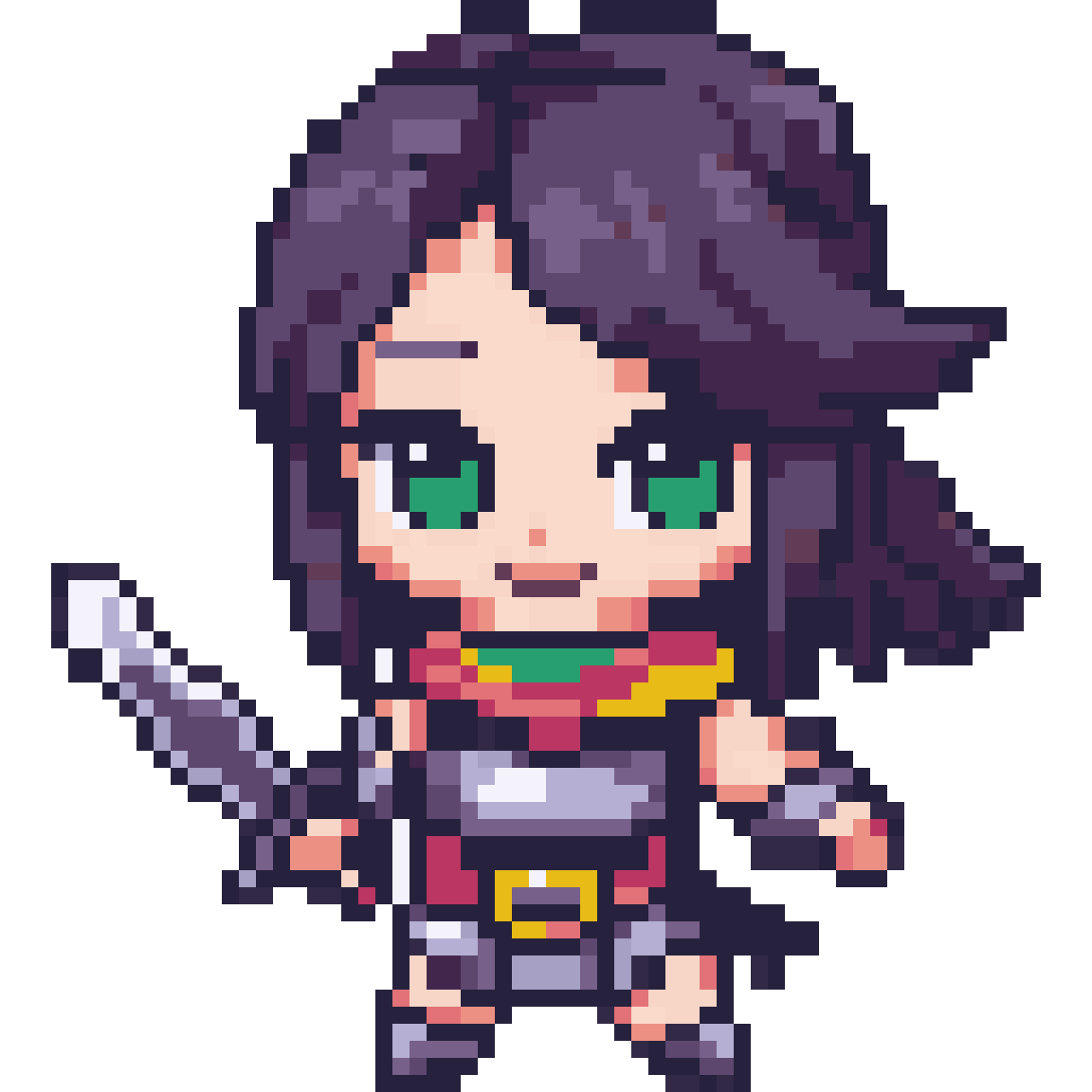 Cute female warrior pixel art