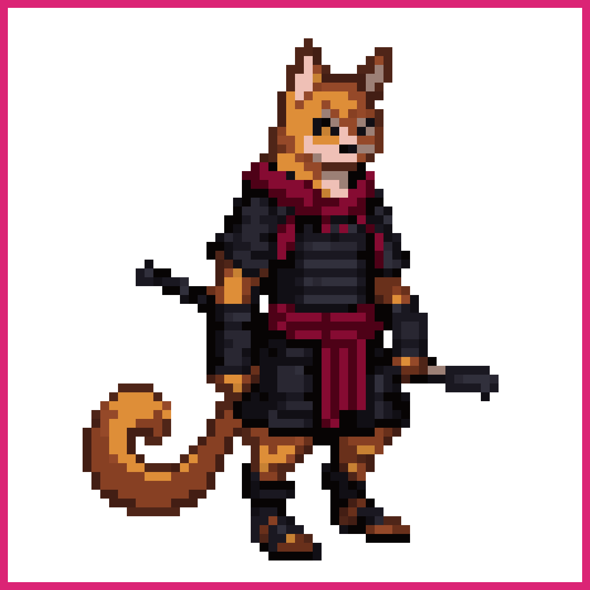 tall humanoid cat samurai | Sprite-AI