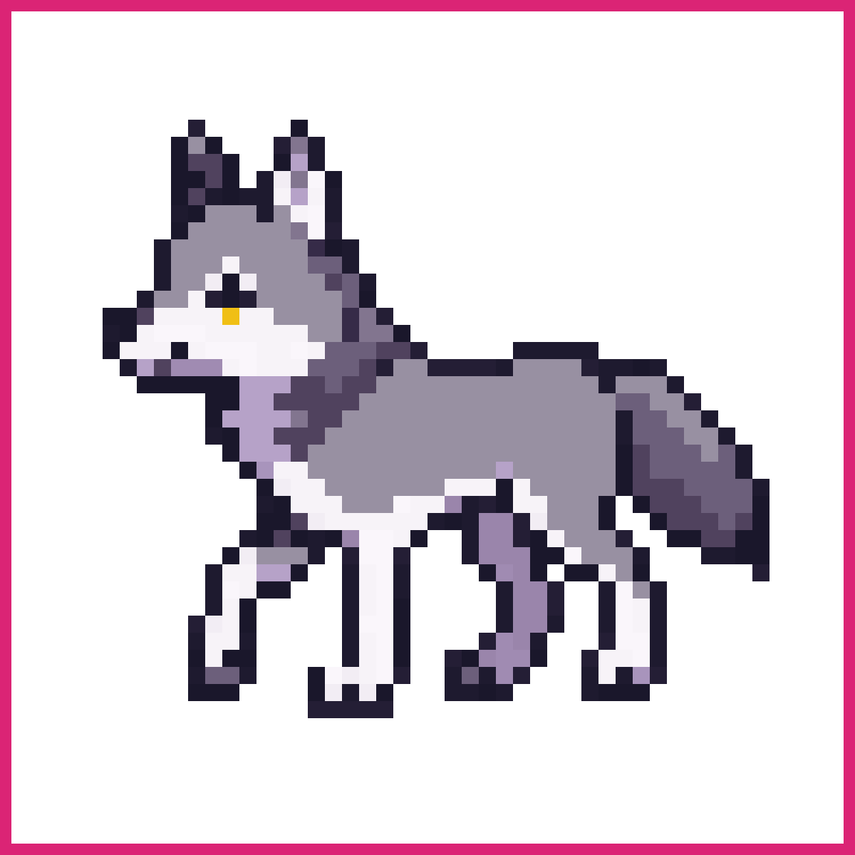 gray wolf walking in pixel art | Sprite-AI