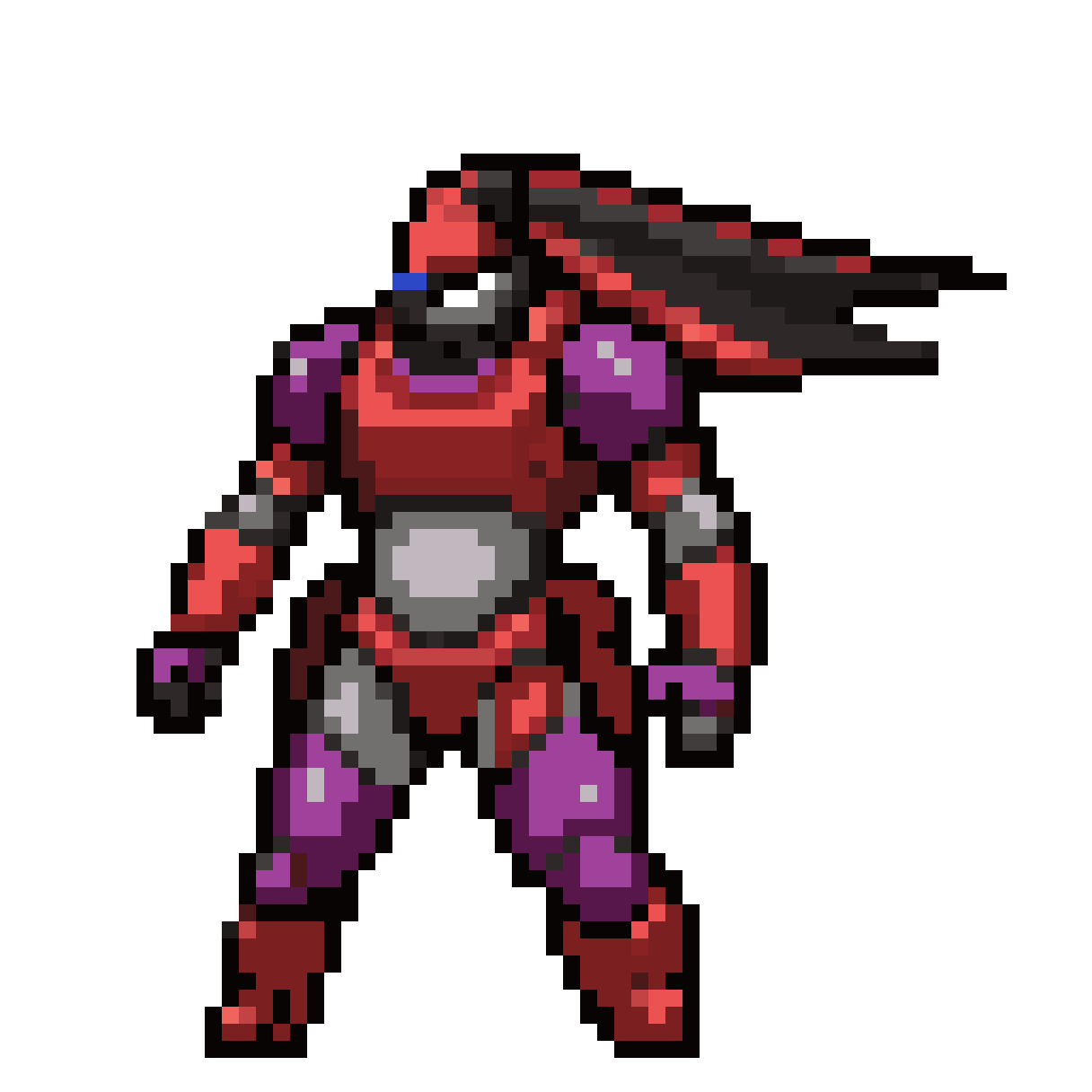 Monster with Round Head and Teeth pixel art