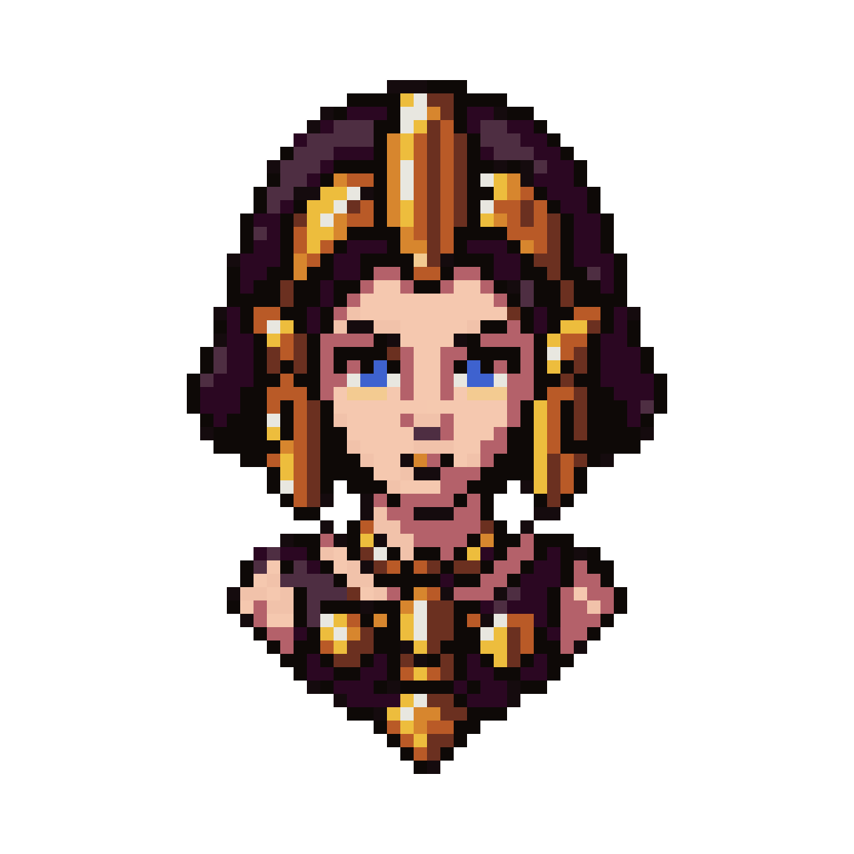 Detailed character bust pixel art