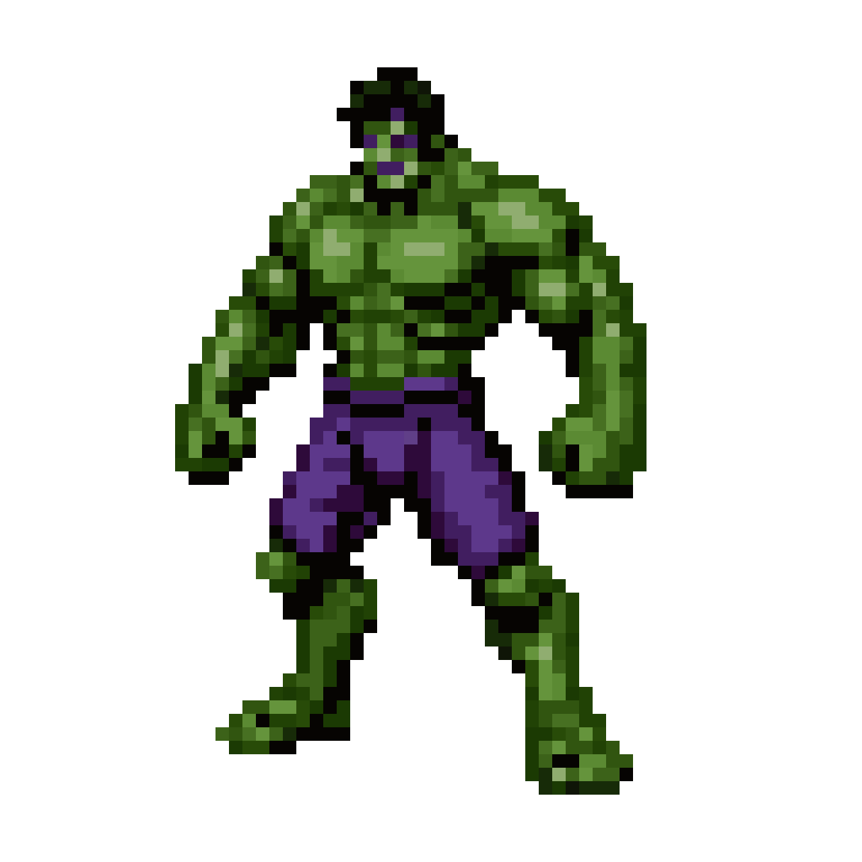 Green muscular giant pixel art
