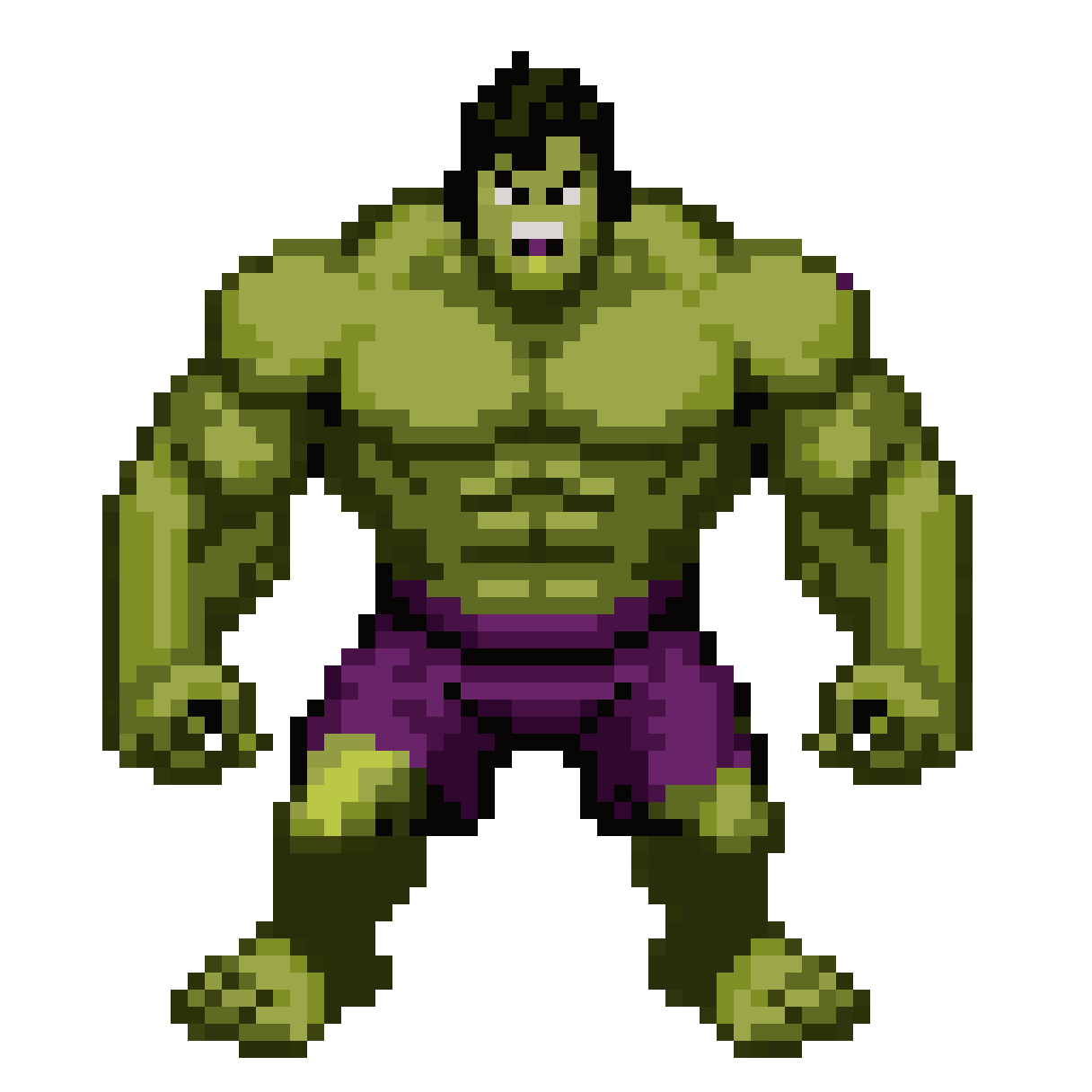 Green muscular giant pixel art