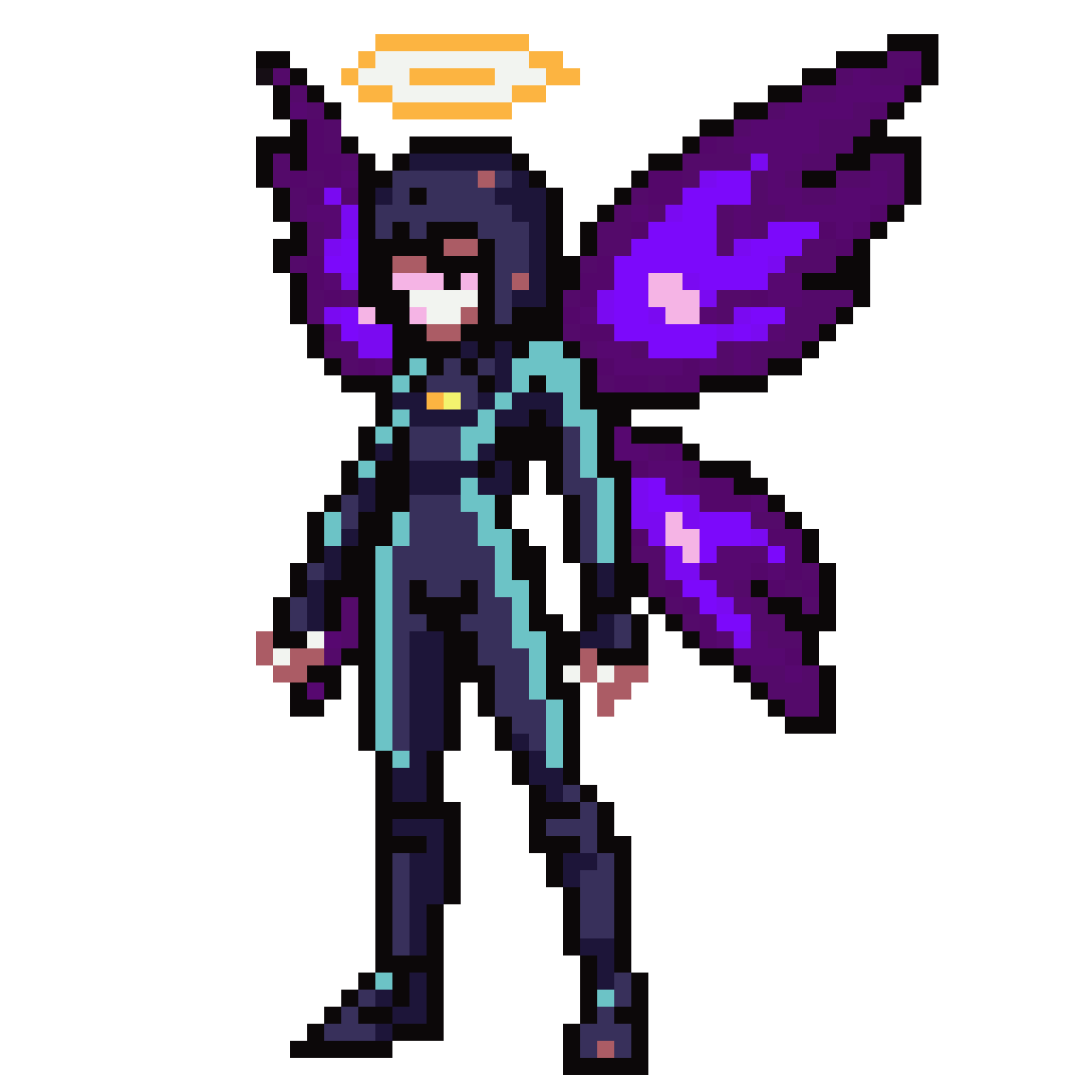 Cyberpunk digital fairy pixel art