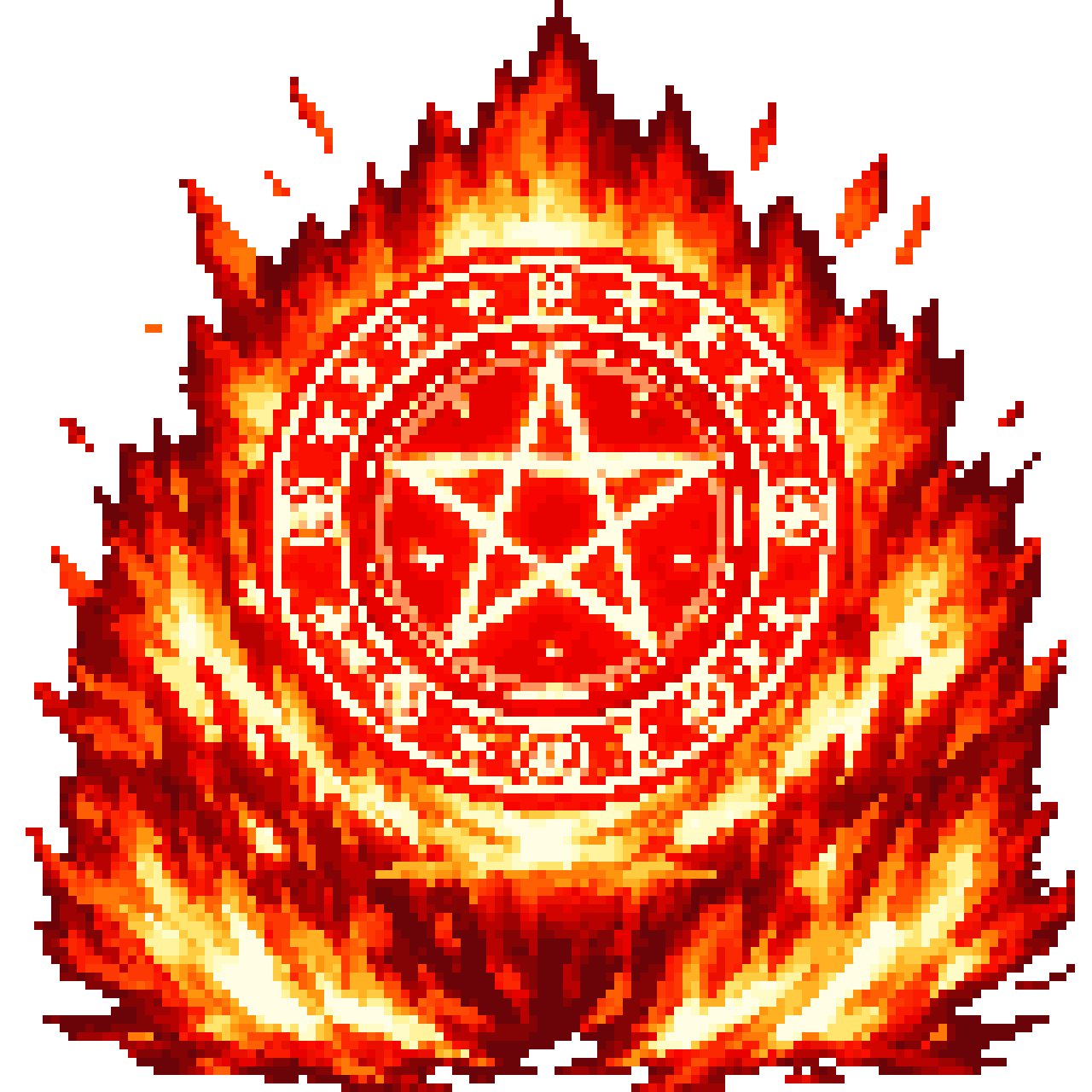 Flame throne magic circle pixel art