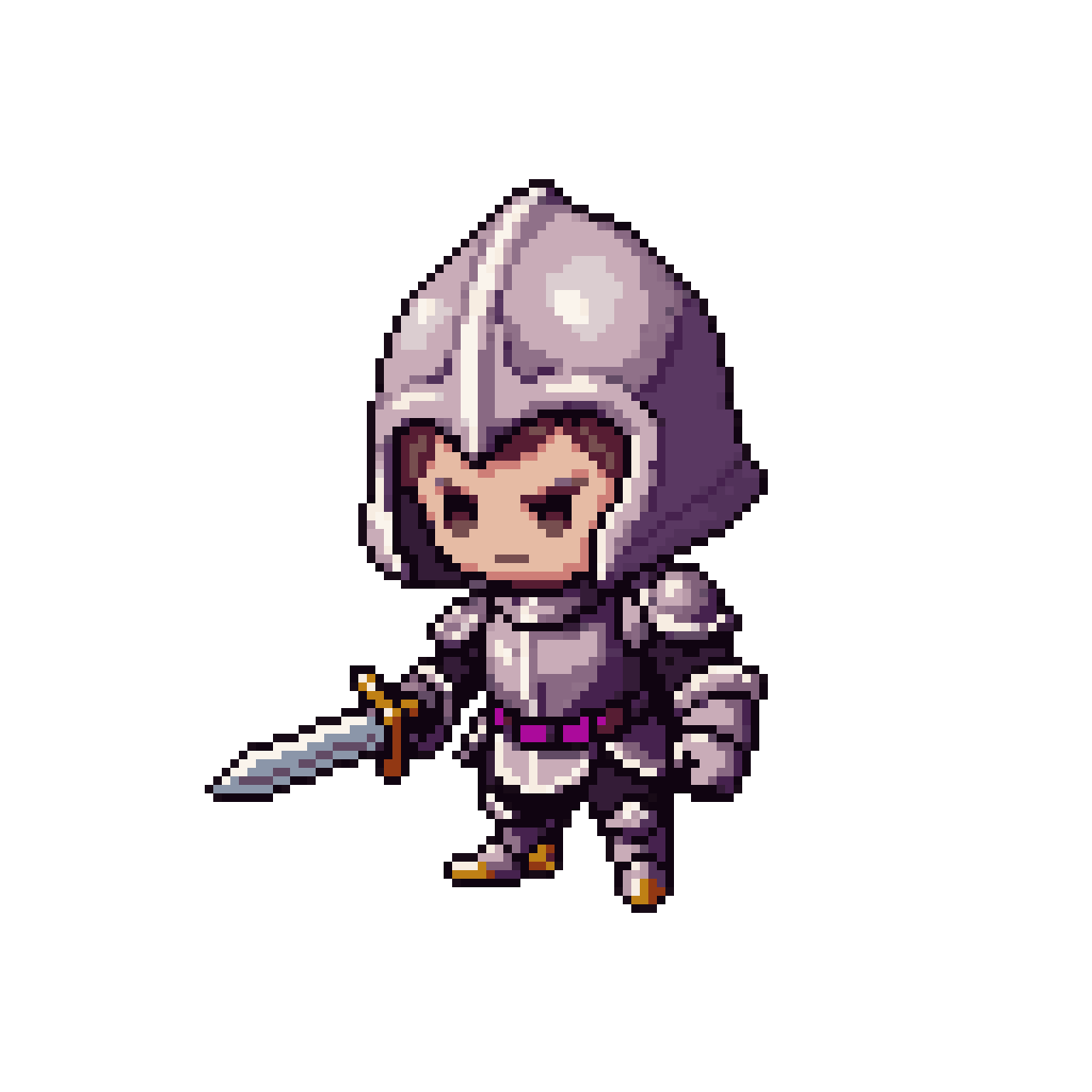 Chibi knight character pixel art