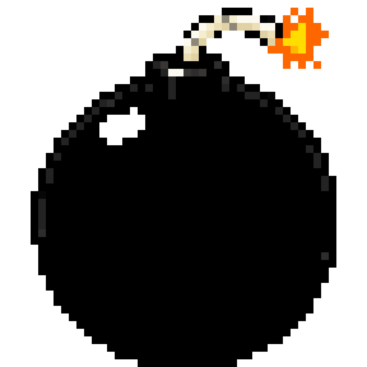 Cartoon black bomb pixel art