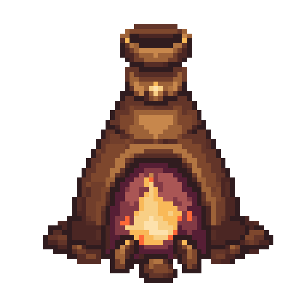 cabin with chimney smoke pixel art