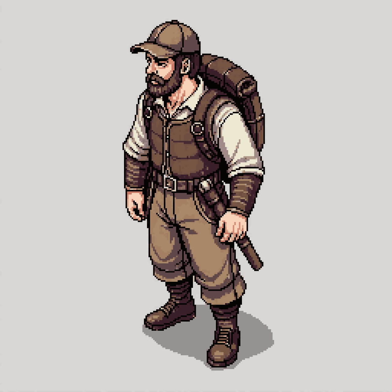 Medieval RPG Poor Male Farmer Character pixel art