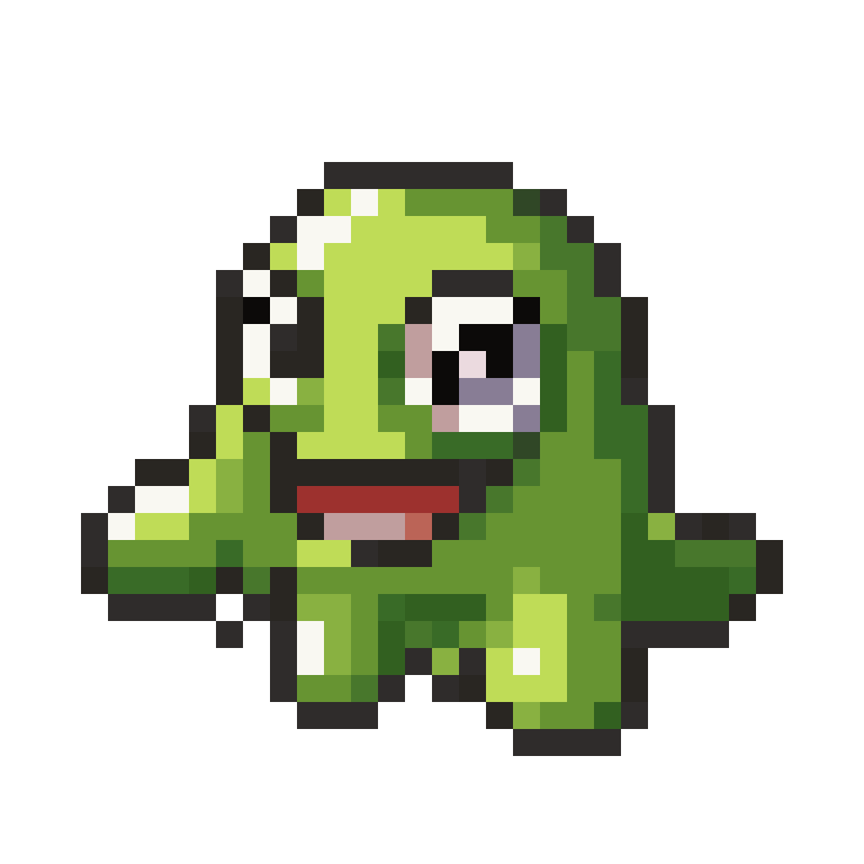Bouncy green slime pixel art