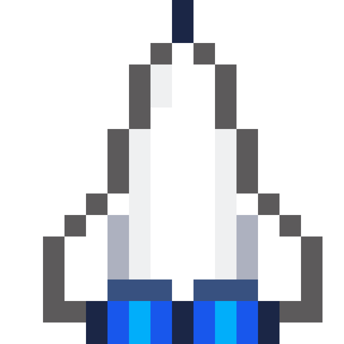 Simple silver spaceship pixel art
