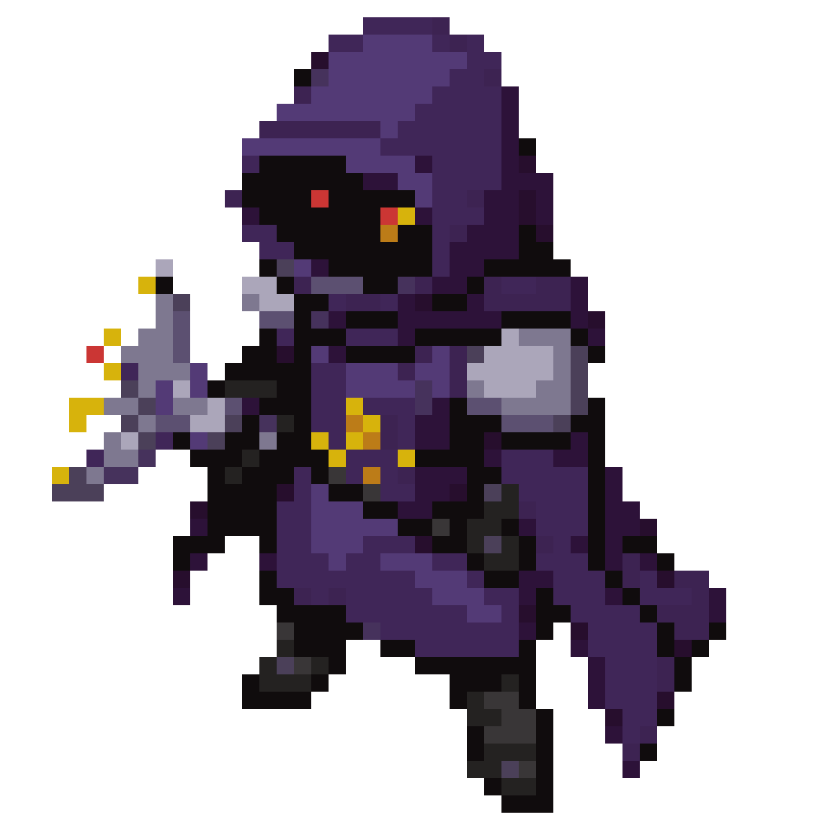 Dark Fantasy Demon Hunter Character pixel art