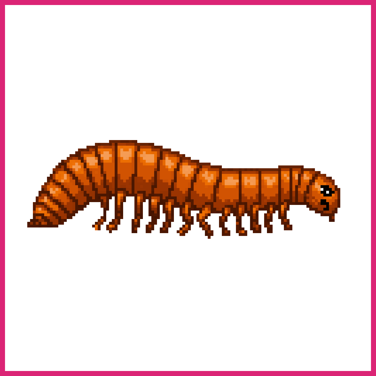 Long Orange Millipede Side View | Sprite-AI