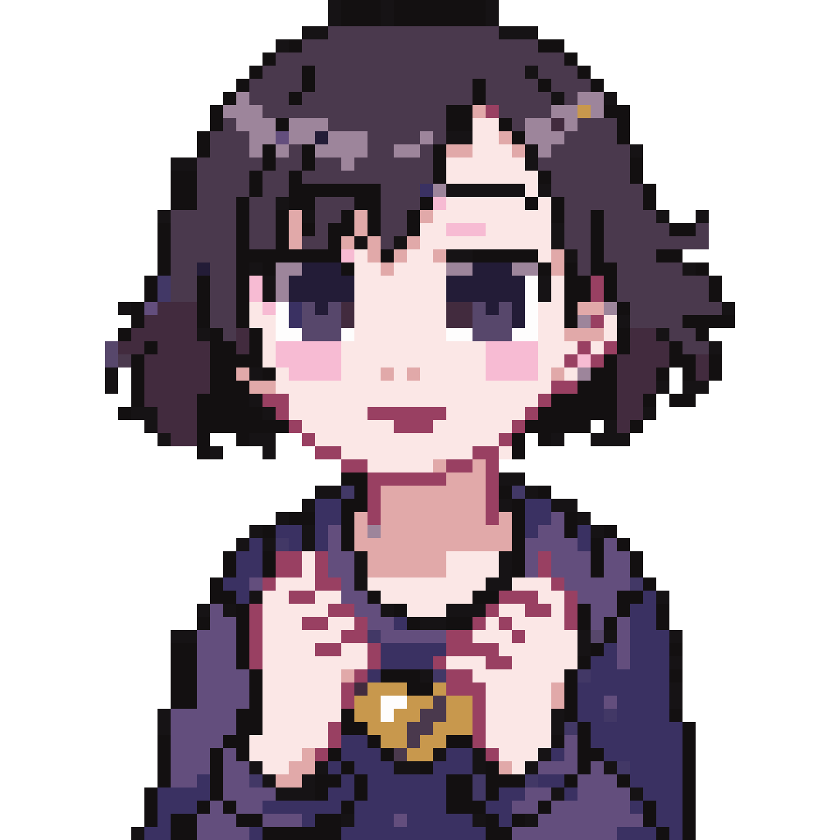 Character with expression detail pixel art