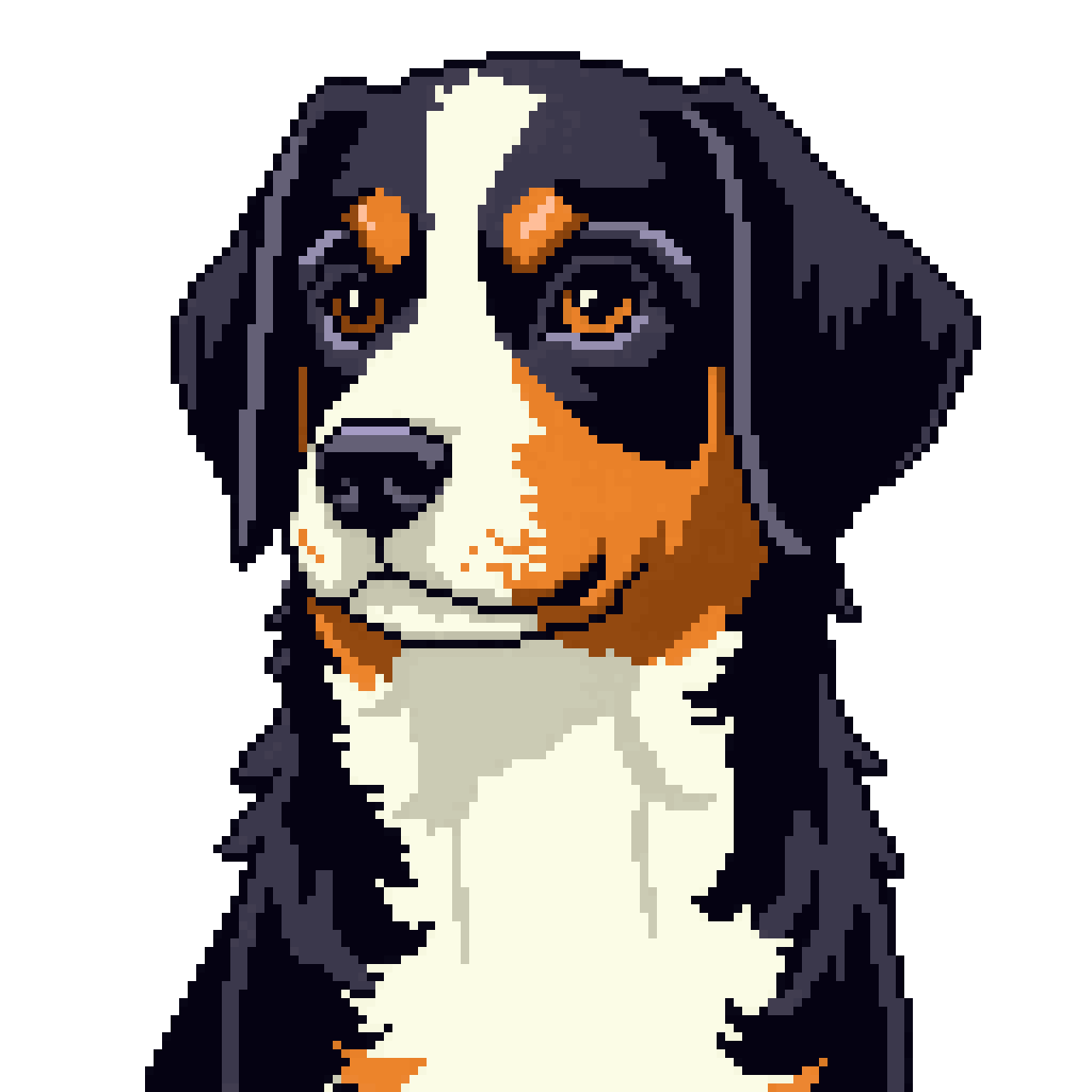 Shitting Australian Shepherd pixel art