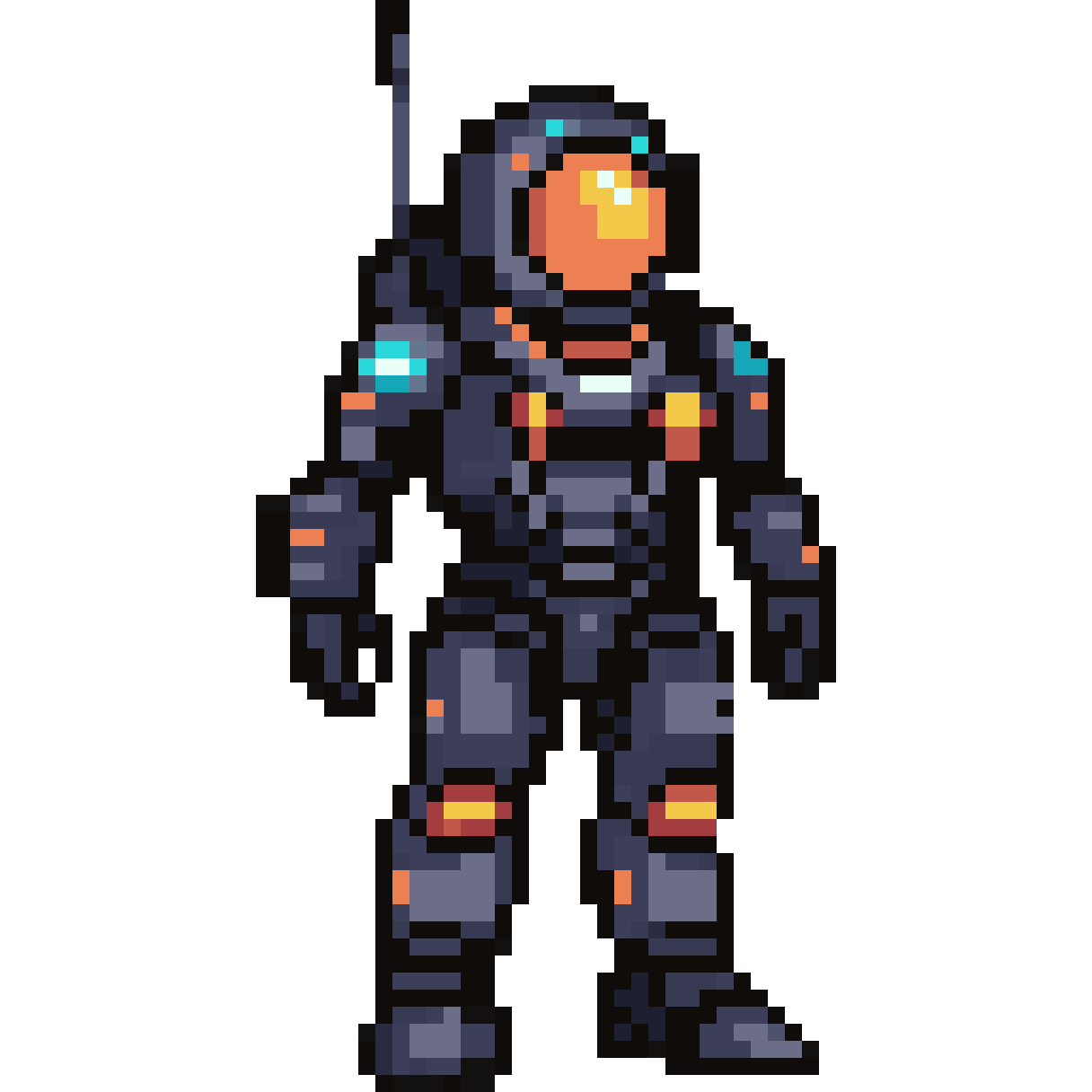 Futuristic astronaut pixel art