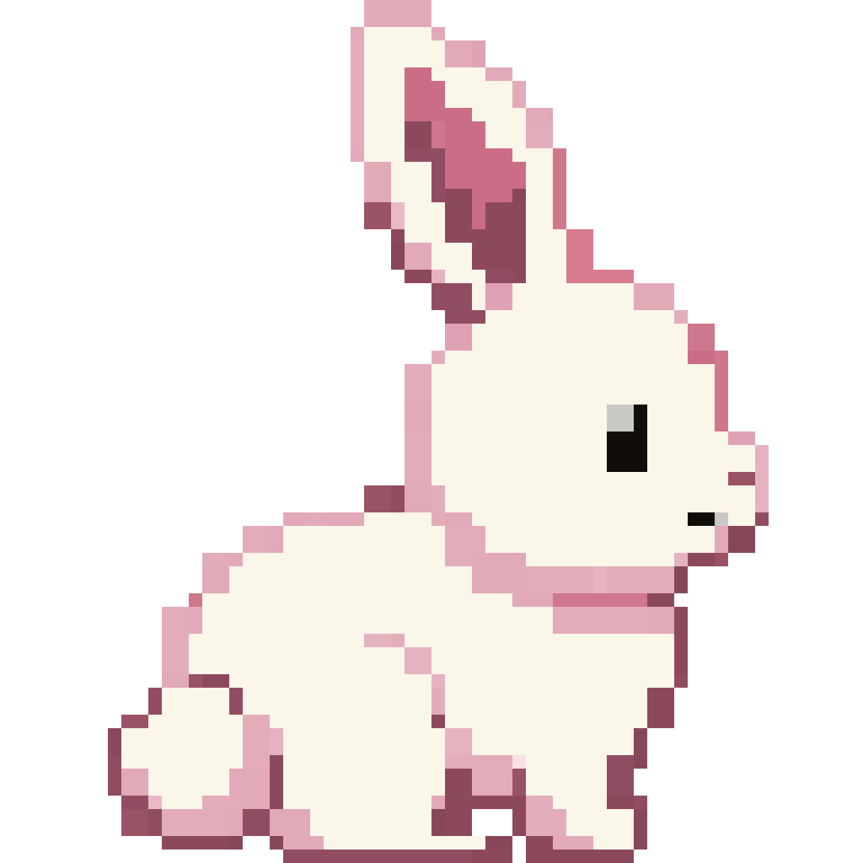 Fluffy right-facing bunny pixel art
