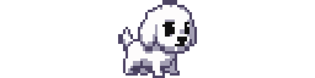 Maltese dog in Dave and Diver style pixel art
