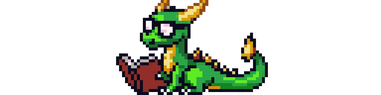 Wise old dragon pixel art