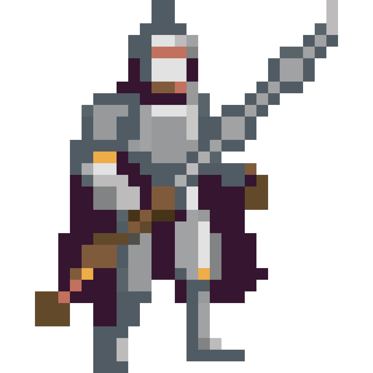 medieval knight with a long pixel art