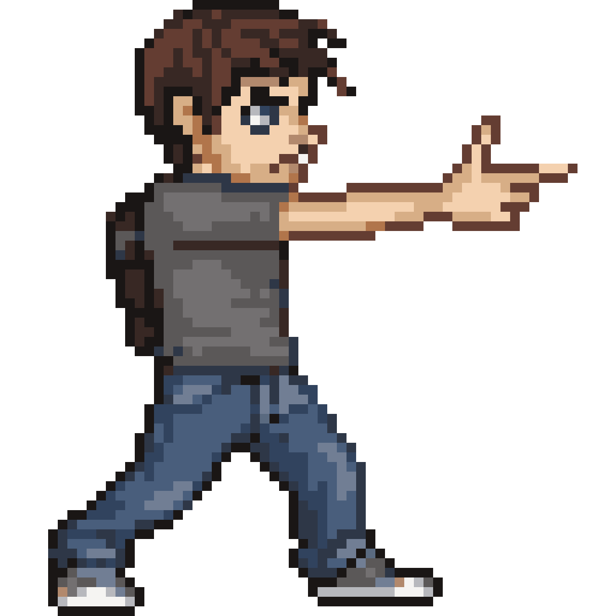 young man pixel sprite pixel art