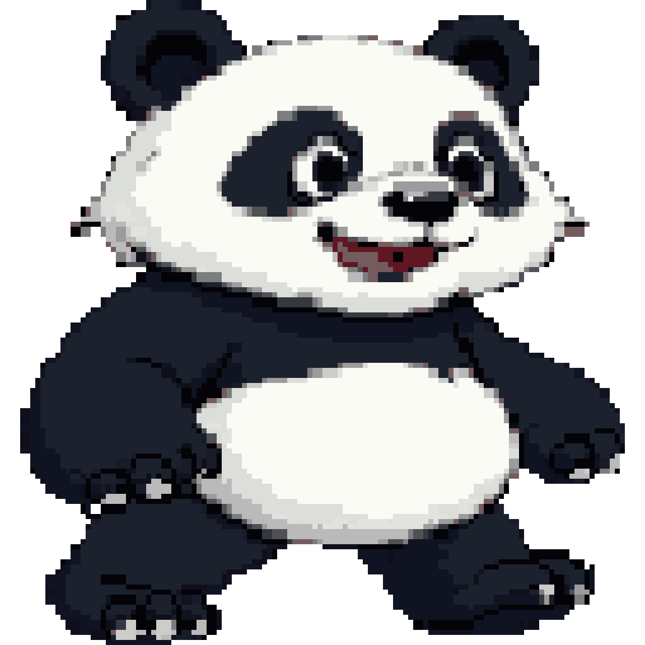 clumsy panda sprite pixel art