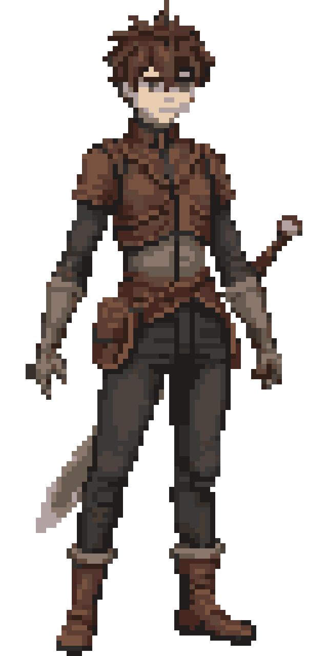 young male adventurer sprite pixel art