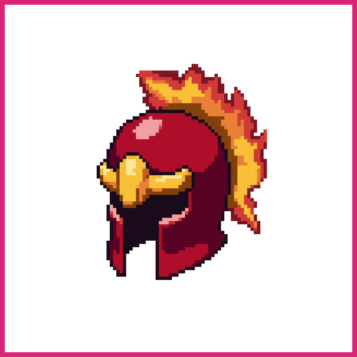 cute small angry crimson flame in Spartan helmet | Sprite-AI