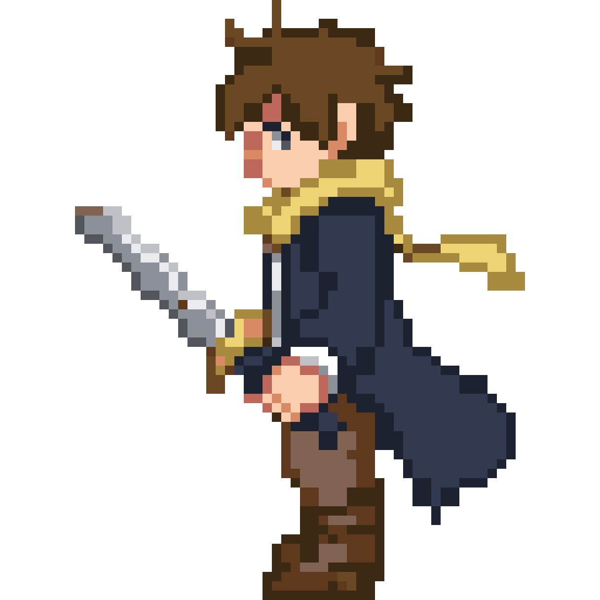 Young skyship adventurer pixel art