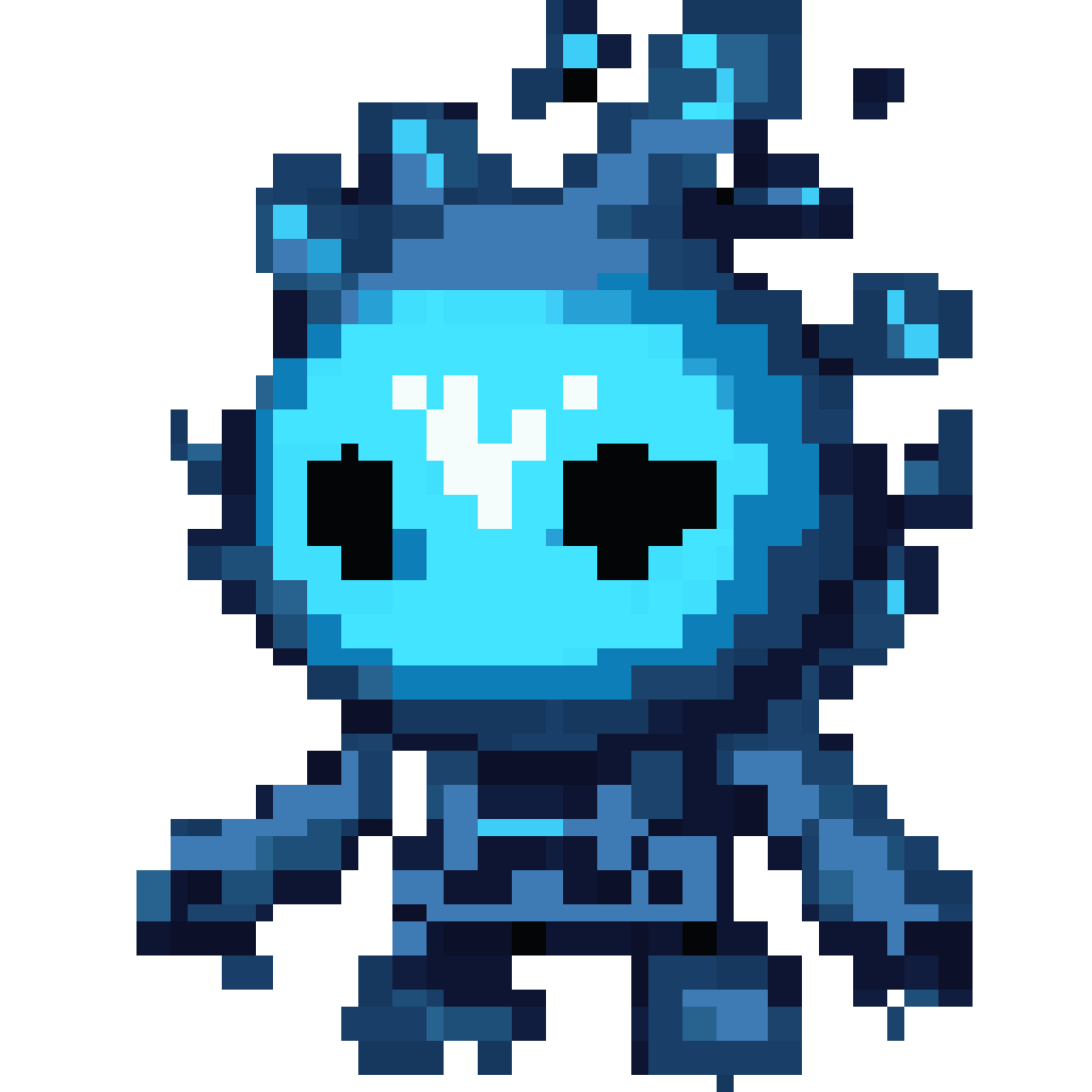 chibi cell-inspired sprite pixel art