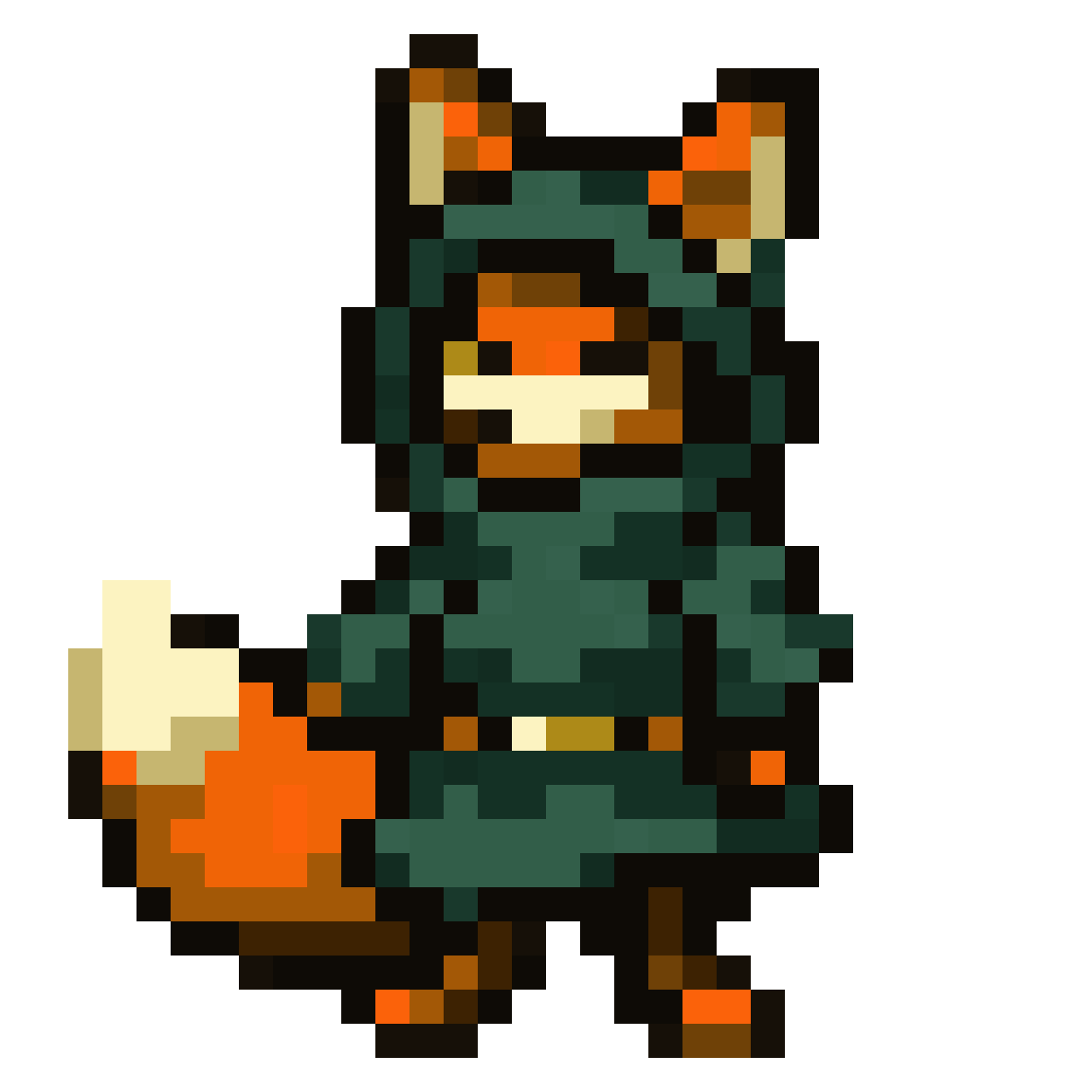 16-bit anthropomorphic fox rogue pixel art