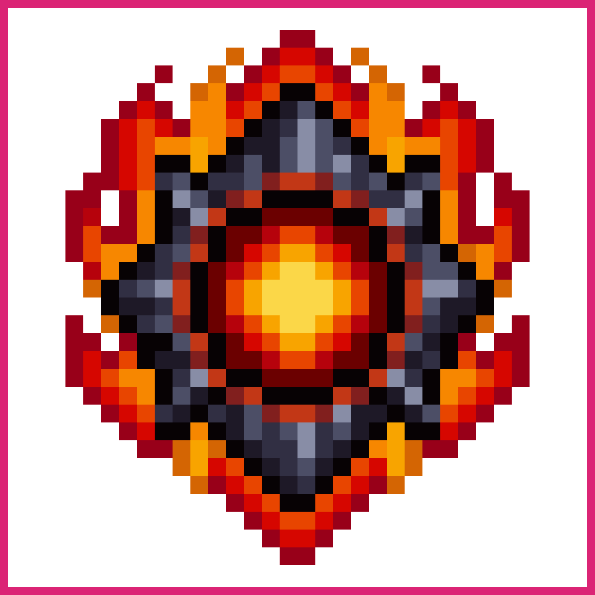 Glowing Fire Elemental Rune Crest | Sprite-AI