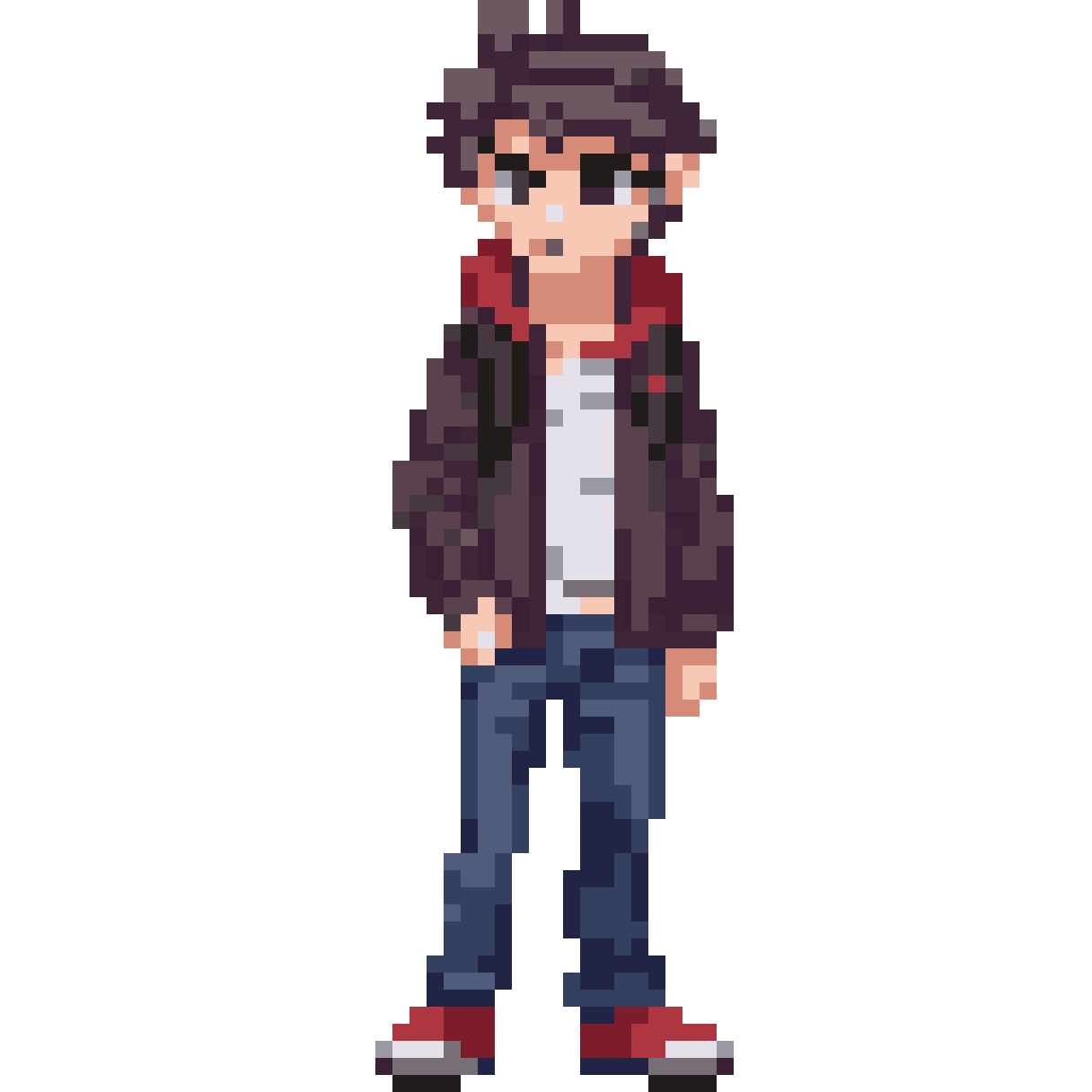 Determined university student pixel art