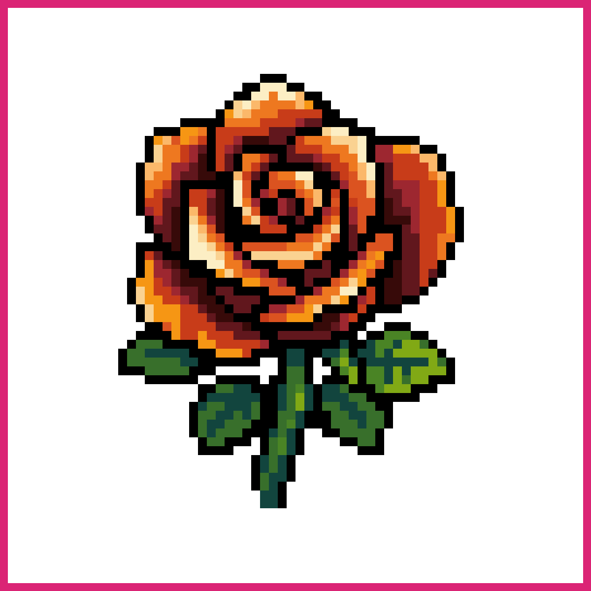 basic pixel art rose | Sprite-AI