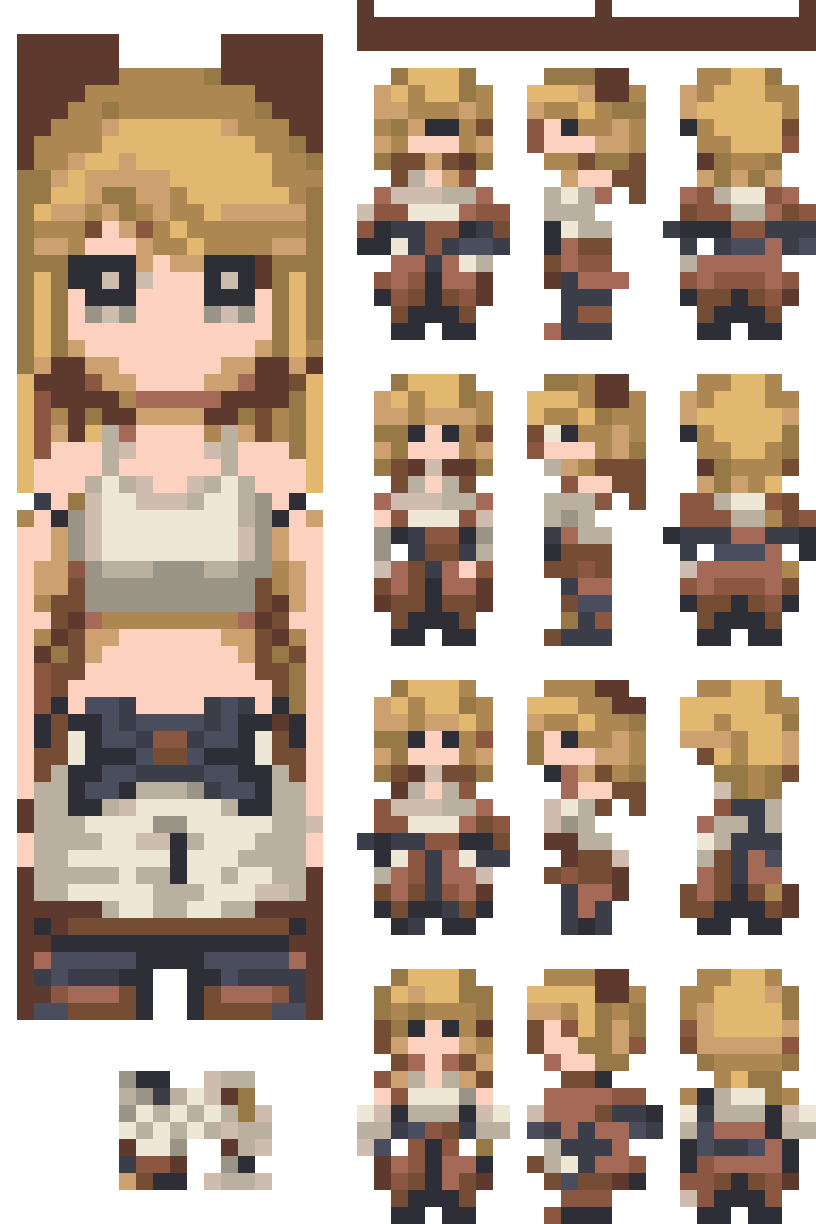 blonde woman sprite pixel art