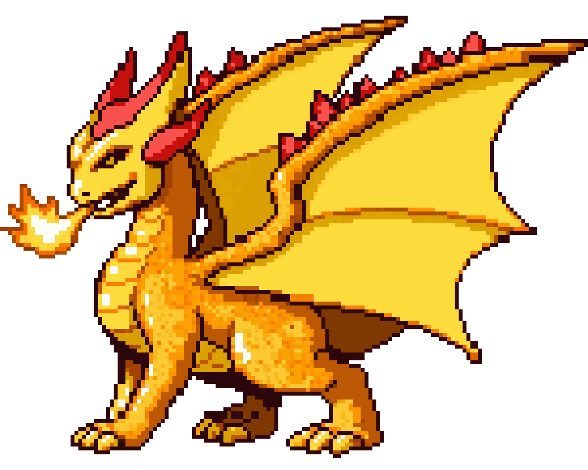 Solar dragon pixel art