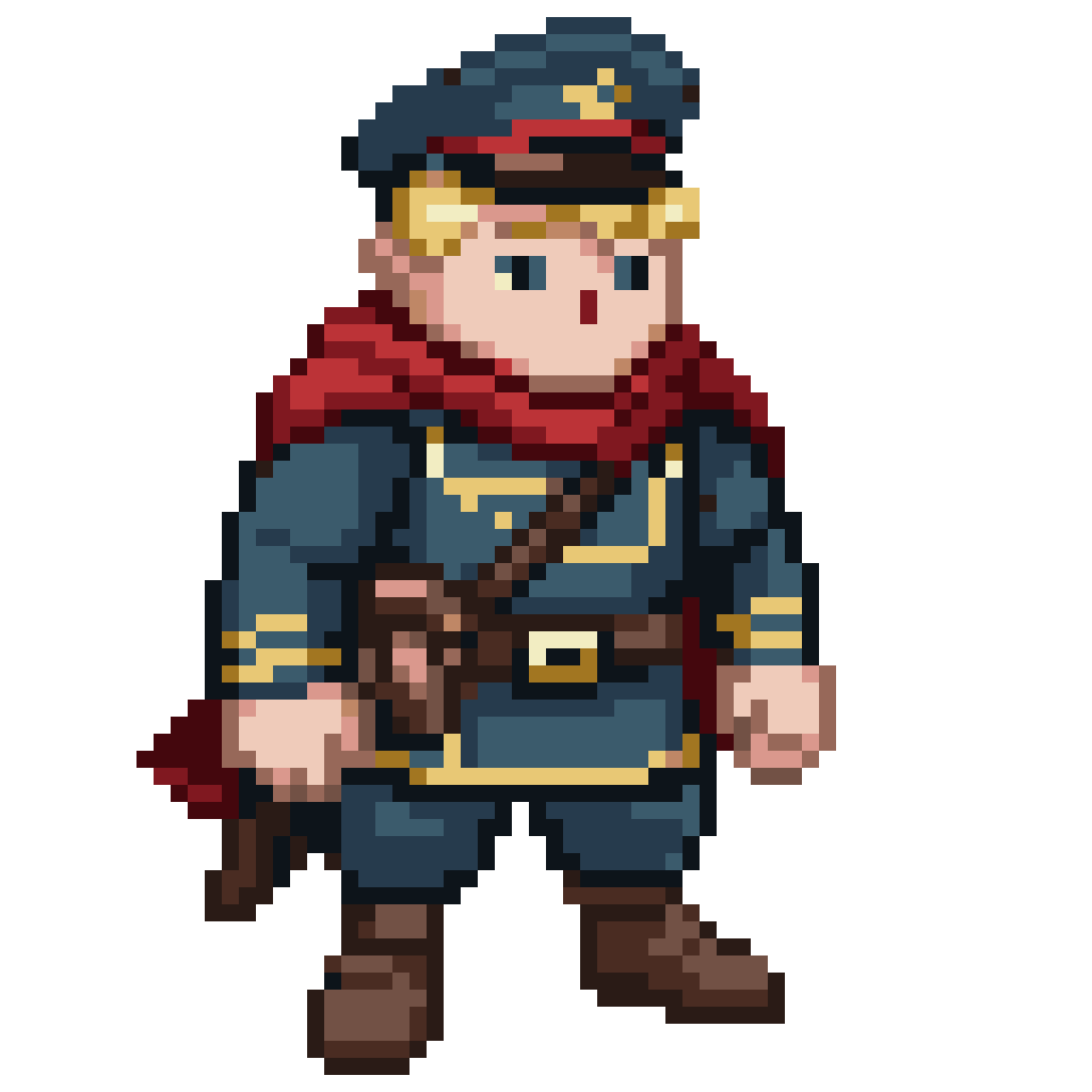 Soviet Worker in Ushanka pixel art