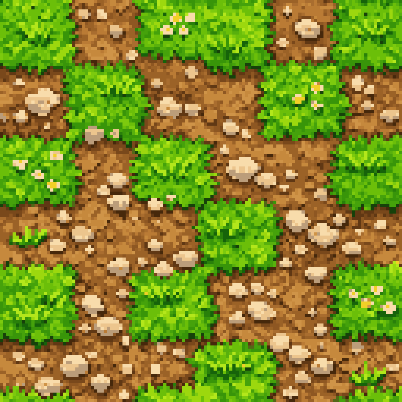 Grass and dirt tilemap pixel art