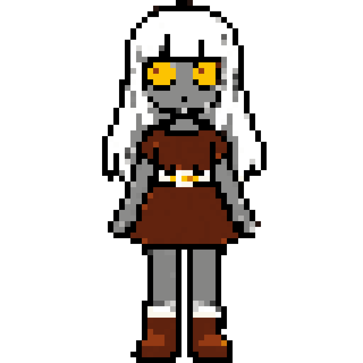 Gray skinned girl pixel art